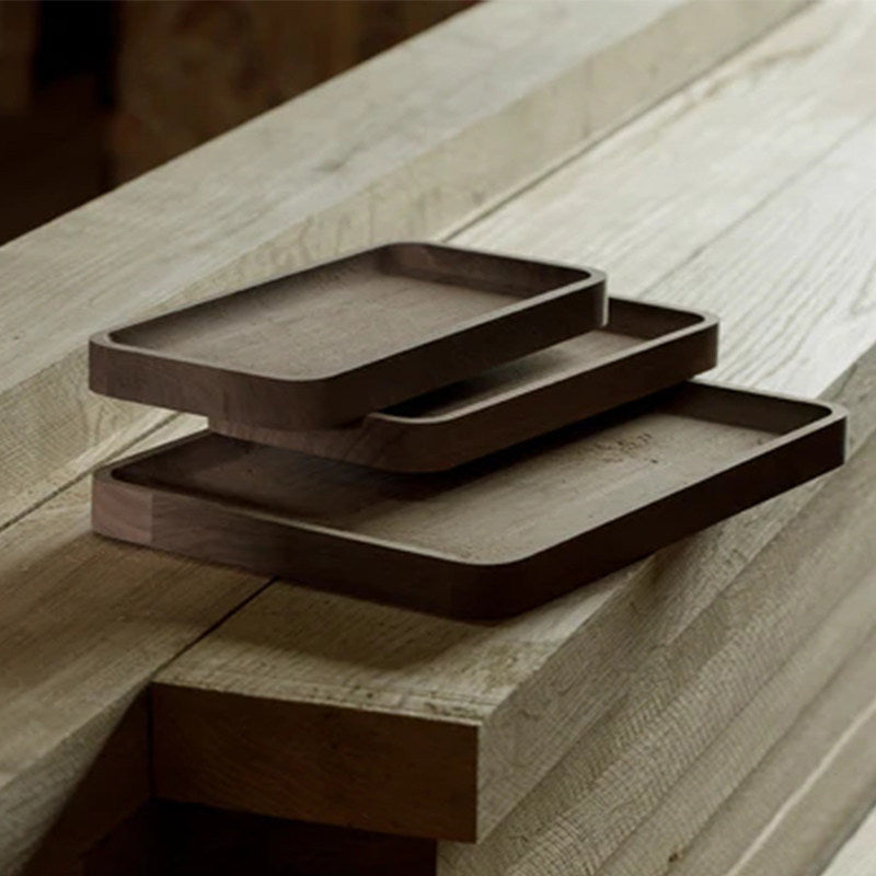 Black Walnut Desktop Storage Tray - Desk & Entryway Organizer