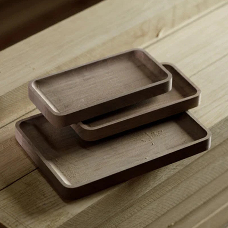 Black Walnut Desktop Storage Tray - Desk & Entryway Organizer